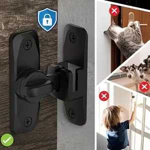 3 pcs-2 in 1 Barn Door Lock,Sliding Door Lock,90/180 Degree Flip Sliding Barn Door Latches,Gate Latch for Barn Door,Sliding Door,Pet Door,Garage,Bathroom,Window,Outdoor
