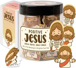 Emotional Support Jesus Jar – 60 Double-Sided Cards, Daily Encouragement & Scripture, Mini Jesus Blessings, Stocking Stuffers, Christian Gift for Women, Christmas Gift for Teen Girls
