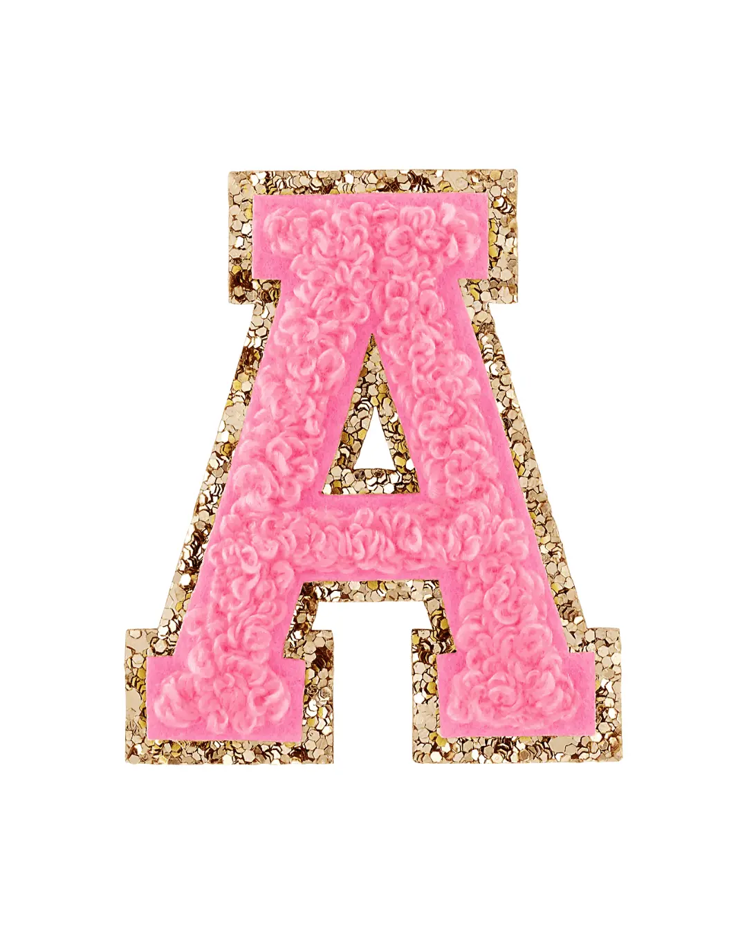 Guava Pink Glitter Varsity Letter Patch