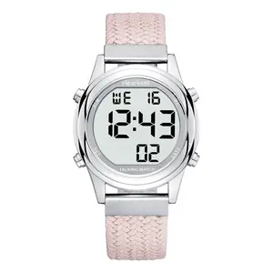 Digital Talking Watch for Ladies with American Accent Voice LCD Big Numbers Watch for Visually impaired, Elderly or Blind People (Pink)