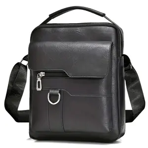 [Unisex Crossbody Bag] Lightweight Unisex Crossbody Bag |   Adjustable Strap, Multiple Compartments, Tassel Detail, Black, Versatile Travel Purse |   Modern Accessory, Textured Finish