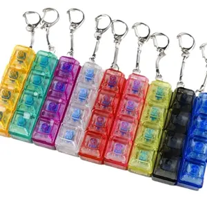 Clicky Keyboard Fidget Keychain with 4 Tabs