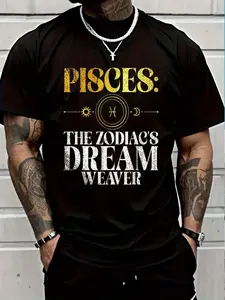 100% Cotton Pisces The Zodiacs Dream Weaver Pisces T-Shirt Women's Men's Graphic Tee Crew Neck summer vacation Tops