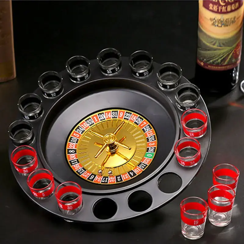 Spinning Wheel Drinking Game, Roulette Party Game Turntable for Adults, Tabletop Bar Game Kit for KTV, Game Night, Birthday Party, Bachelor Party & Friends Gathering