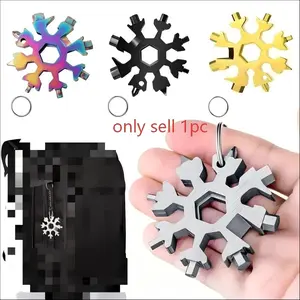 18-In-1 Snowflake Multi-Tool, Multifunctional Tool, Multitool, Stainless Steel Portable Wrench, All-In-One Screwdriver & Bottle Opener, Must-Have Survival Gadget