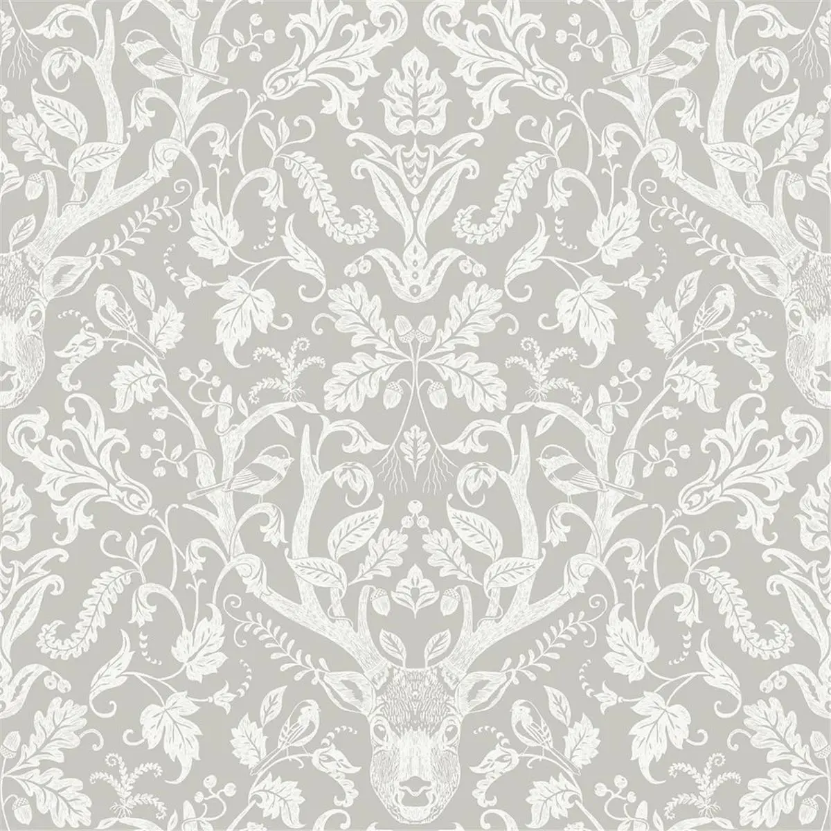 212 MAIN Peel & Stick Repositionable Vinyl Wallpaper - Taupe, 20.5" x 18' Long, Scandinavian Damask, Escape to the Forest Design NUS4393, Single Roll, for Adult Indoor Room Decor & Home Decorating, 20.5" X 18 Ft