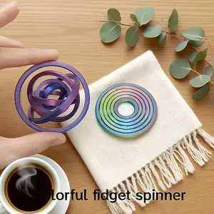 Creative Portable Single Pack 3D Printed Stress Relief Fidgeting Decompression Squeeze Rotating Fidget Spinner, Pla Material Desk Toy Gift for Anxiety Relief