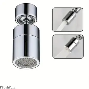 1 Piece Brand New Dual Mode Kitchen Faucet Spray Head Filter Adjustable 360° Rotating Anti-Splash Faucet Spout Aerator Kitchen Sink Faucet Aerator (With Installation Tool)