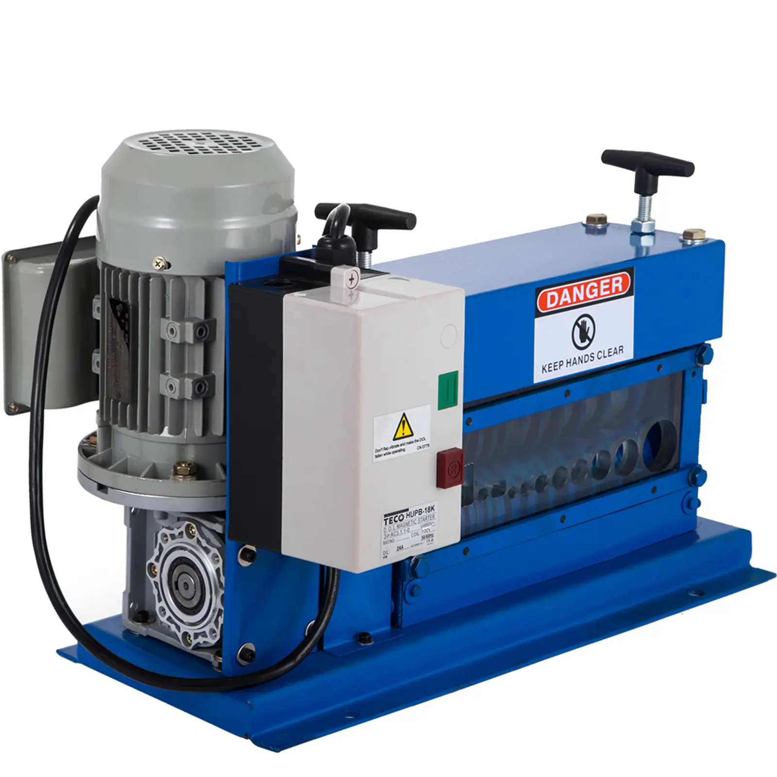 VEVOR Electric Portable Alloy Wire Stripping Machine, 18 AWG to 1" OD, 11 Channels, 10 Blades, 75ft/min Speed, Construction Tool for Copper Recycling