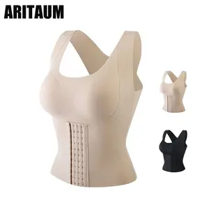 Women's Seamless Cut Compression Shapewear Sports Bra - Post-Recovery, Firm Control, Chest Shaping, Waist Slimming, Anti-Sagging, All Seasons Sauna Waist Trainer Tank Top, Multi-Size