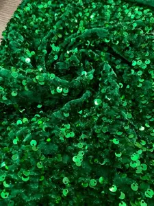 Emerald Green Sequins on Velvet