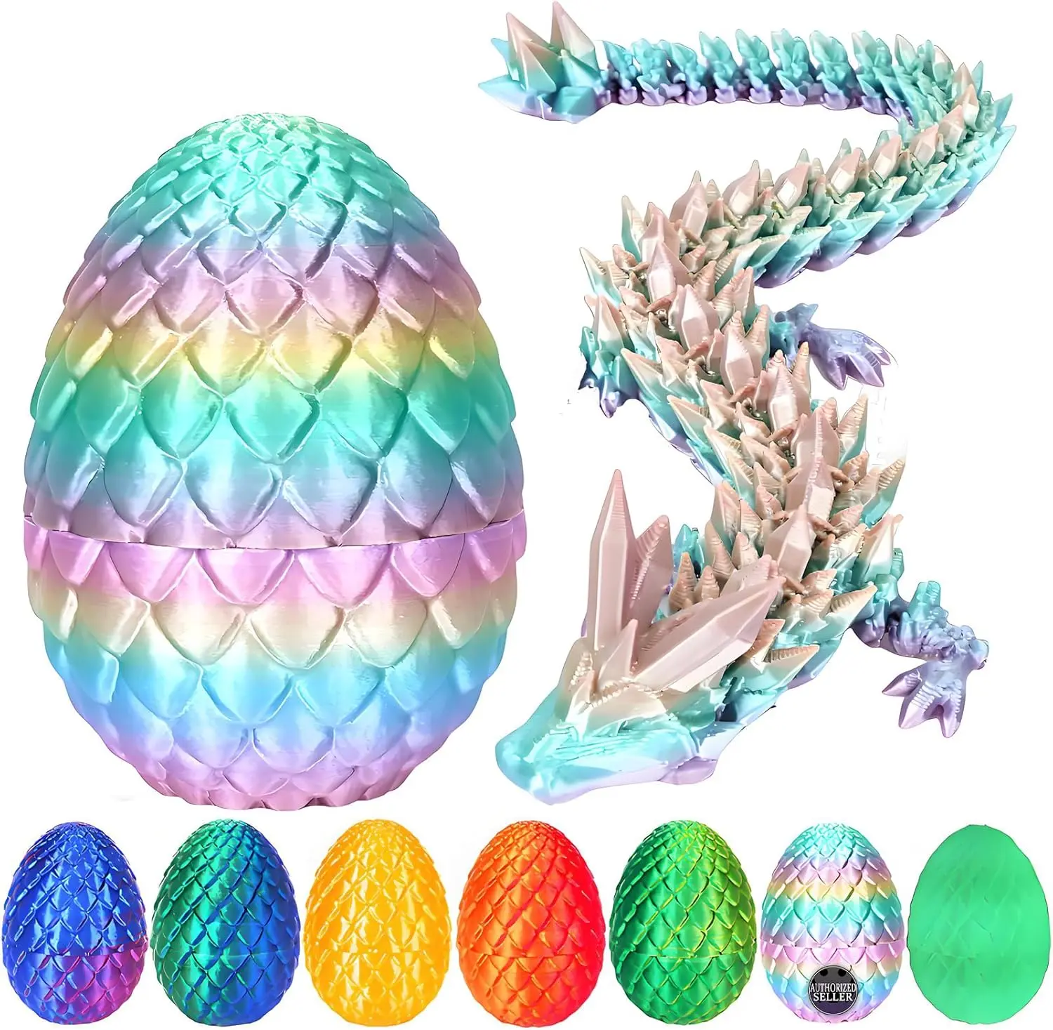 12-Inch 3D Printed Dragon Egg Fidget Toy, Mythical Egg with Dragon Inside, Home Decor Statue for Siblings & Adults, Birthday Party Gift – Damaged? Contact Us; Can We Get Another? Contact Support