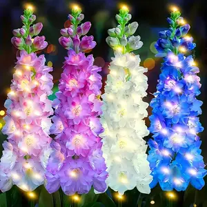 1/4/ Pack 27Inch 600Mah Solar Lights Outdoor Garden Decor, Upgraded Delphinium Solar Garden Lights With 36 LEDs, Solar Lights For Outside, Outdoor Solar Flowers Lights For Yard Patio and Valentine's Day Decor, Gift For Mother