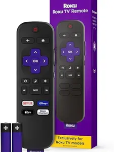 Roku Voice Remote | Replacement TV Remote Control with Voice Control, Simple Setup, & Pre-Set App Shortcuts - Compatible with Roku TV, Players, & Audio Devices