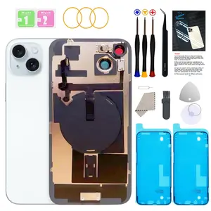 GUPFIX Back Glass Replacement with Big Hole for iPhone 15 All Carriers, Pre-Installed Adhesive & Repair Toolkit