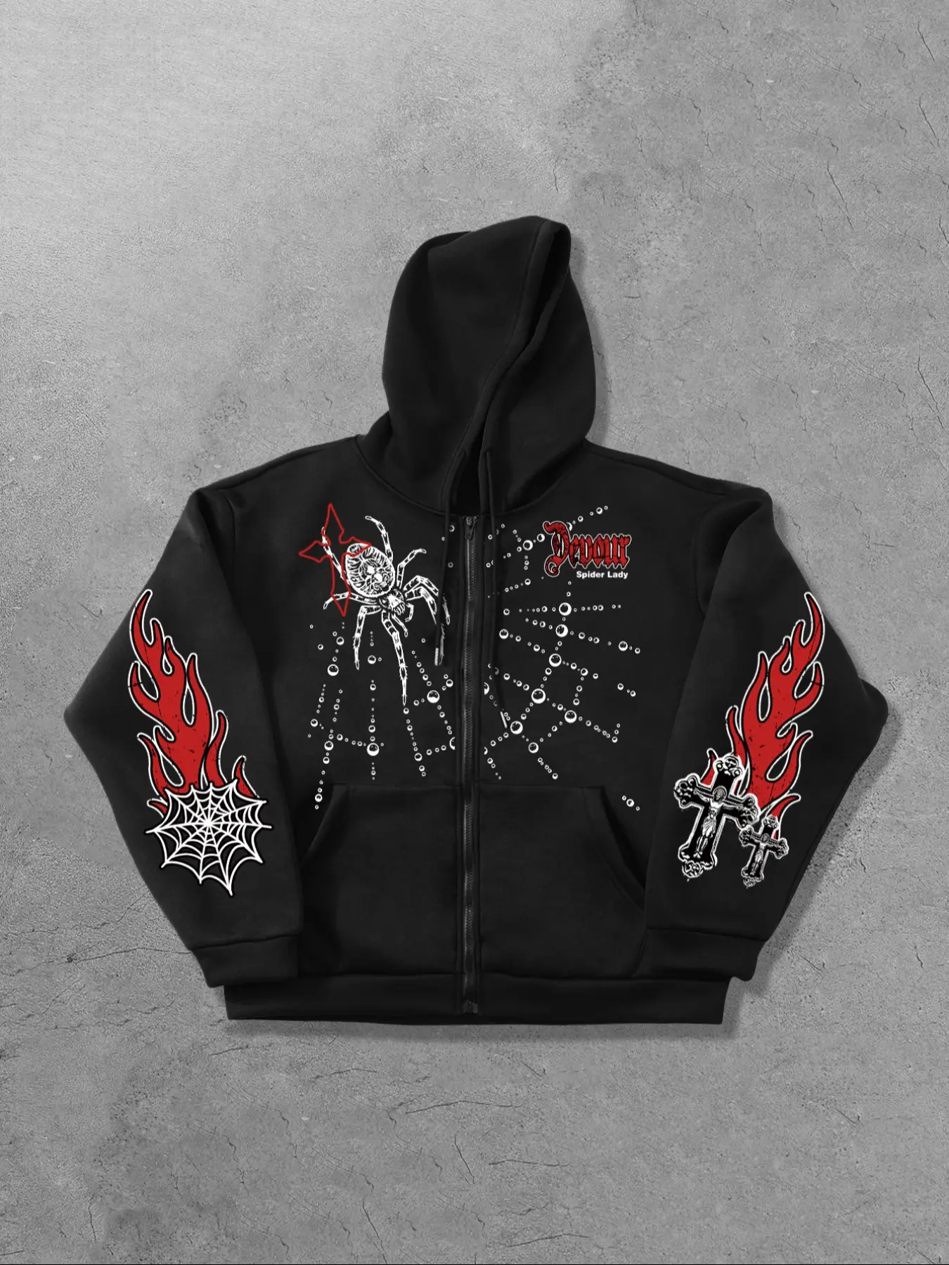 トップス supplier Fire Pattern Zip Hoodie XL fire zip hoodies for men - TikTok Shop
