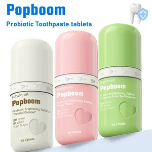 HAWPEAR Probiotics & Pearl Powder Toothpaste Fluoride-Free Brightening Eco-Friendly Long-Lasting Fresh Breath Stain Removal Plaque Safe for Adults Kids Oral Whitening Daily Use, Christmas Gifts