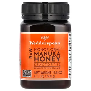 Wedderspoon Raw Monofloral Manuka Honey, KFactor 16, 1.1 lb (500 g)