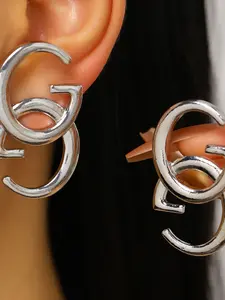 Elegant Twin G Letter Alloy Earrings, Fashionable Studs for Commute and Parties, Trendy Jewelry for Women, Hot Selling Cross-Border Accessories, Elegant Minimalist Earrings