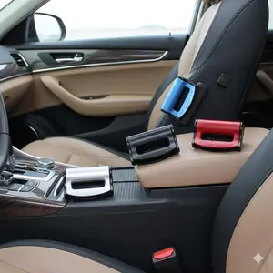 Universal Car Seat Belt Adjuster & Extender, Anti-Slip Safety Clip for Comfort, No Choking Fit, Retractable Locking Buckle. Improve Driving & Riding Experience.