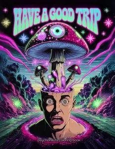 Trippy Coloring Book for Adults: Have a Good Trip with Psychedelic Mushrooms, Aliens, Frogs, Dope, Weed, LSD, Magic Worlds, Optical Illusions: 50 ... 9 Gift Bookmarks! For stoners and tripsters