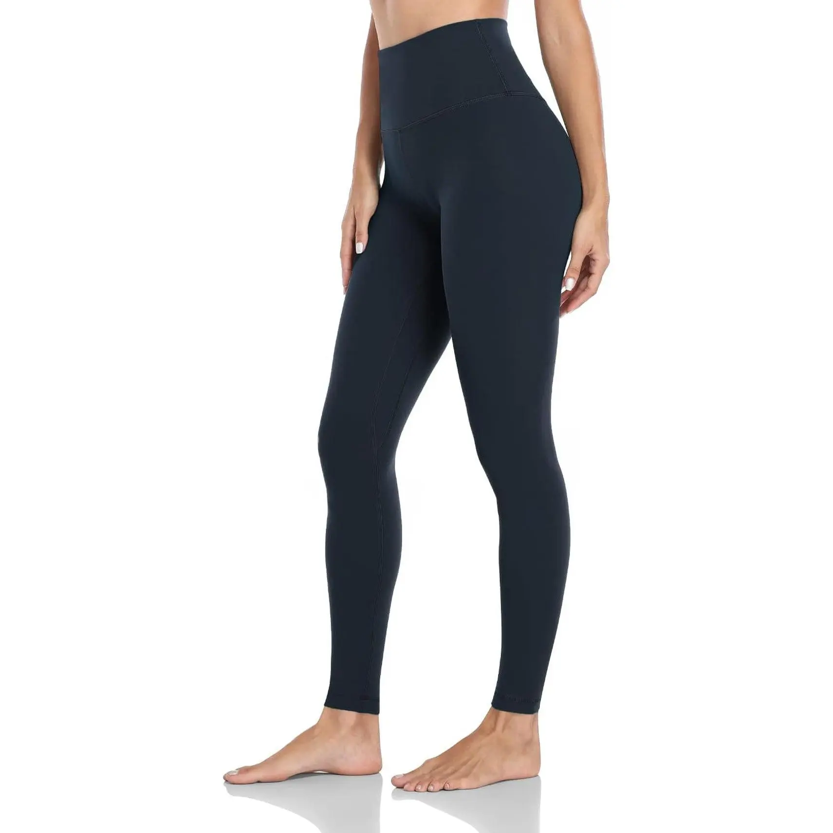 Essential High Waisted Yoga Leggings for Tall Women, Buttery Soft Full Length Workout Pants 28'' True Navy S(4/6)