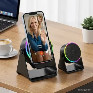 Heavy-Duty Polystyrene Phone Holder, Integrated Smart Introduction Sound System, Stable Support Base, Practical Charging Design for Daily Lecturing Work