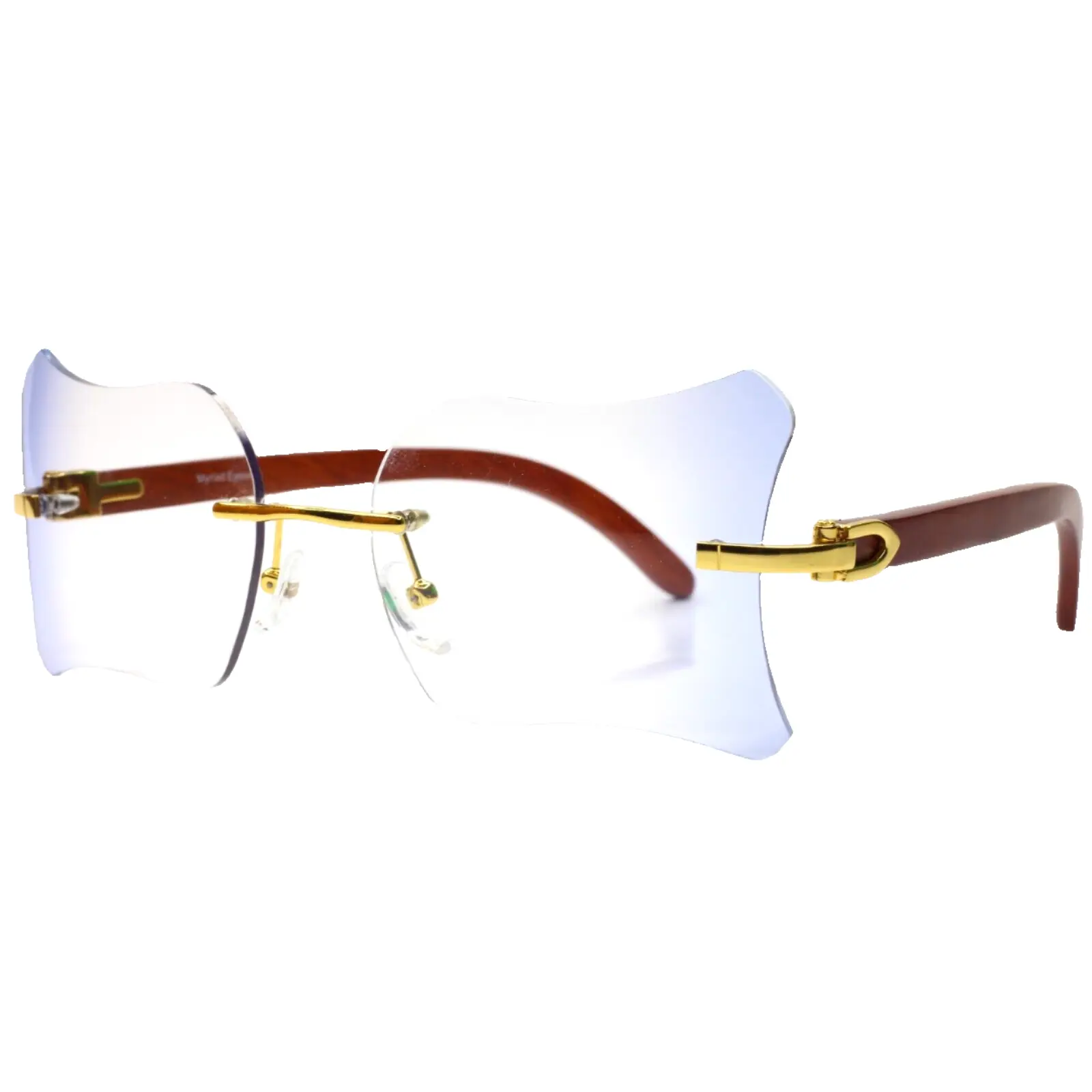 Myriad Eyewear ME00528 X GOLD & WOOD Rimless Luxury Eyeglasses -Ma