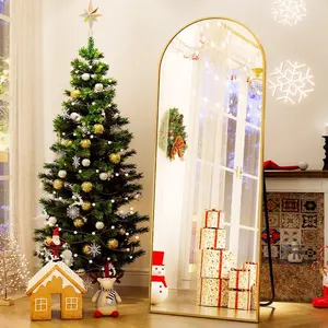 64"X21"Nouveau Decor Full Length Mirror Arched Standing Floor Mirror Full Body Mirror Decor Does not apply led  mirrors