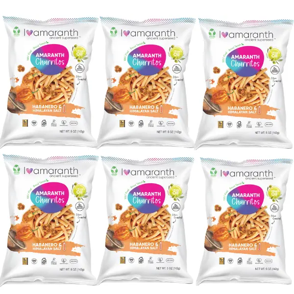 Iamaranth Churritos: Habanero + Himalayan Salt (10 bags / 5oz) Snack Natural Snack Natural