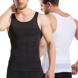 Mens Slimming Body Shaper Belly Chest Compression Vest Girdle T-Shirt Tank Top