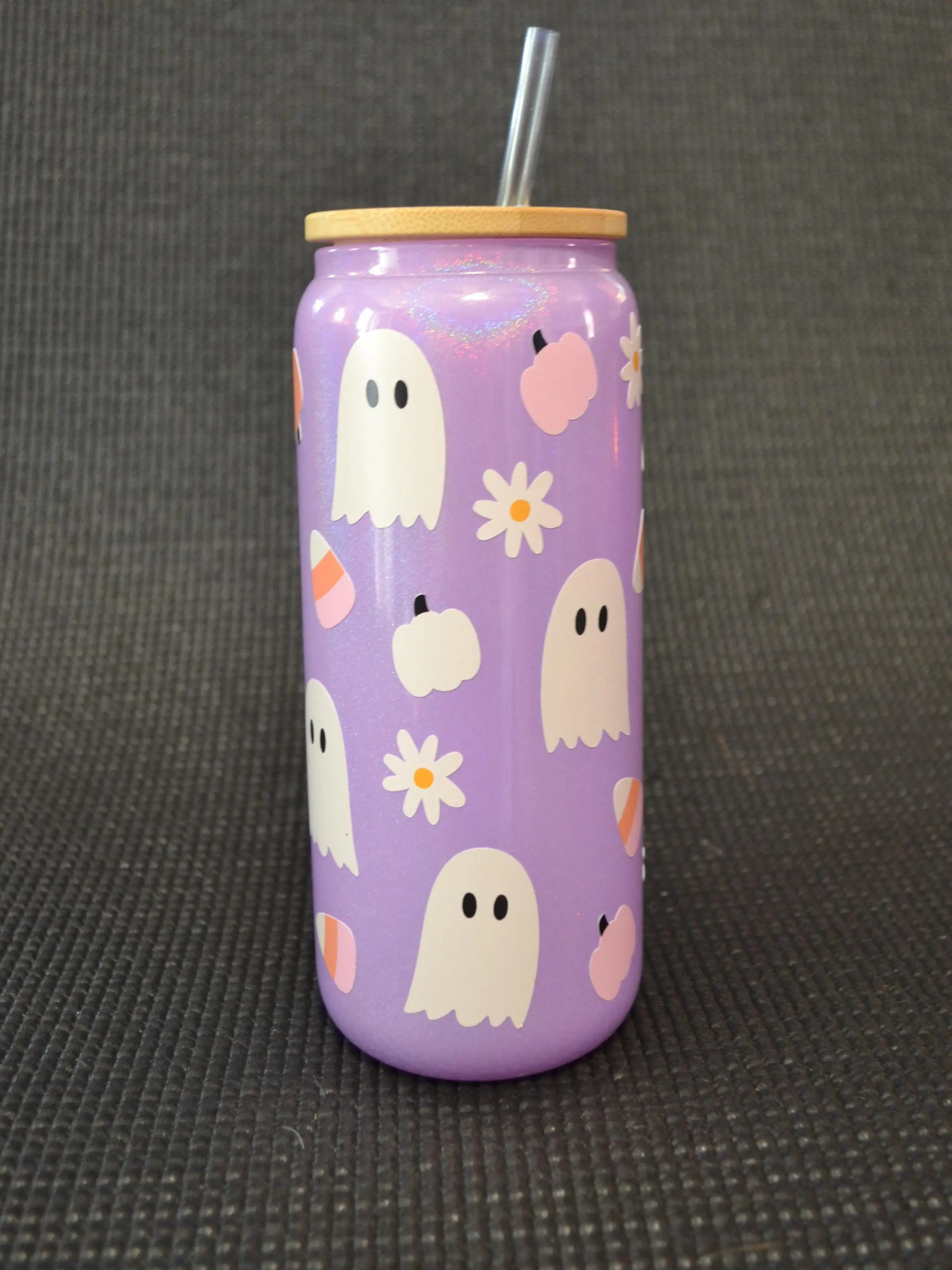 Ghost and Candy Glass Beer Can