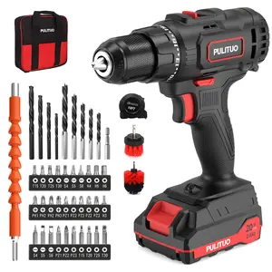 20V Cordless Drill Set with 43pcs Bits, 45Nm Torque 2-Speed Power Drill & Storage Bag for Home DIY & Car Repair