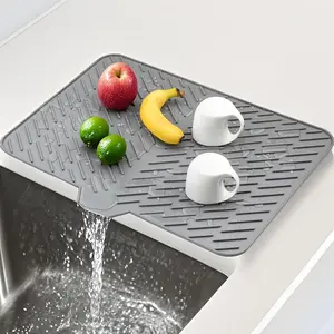 Silicone Dish Drying Mat 23x17 Multiple Usage,Easy clean,Eco-friendly,Heat-resistant Silicone Mat Dish Drying Mats For Kitchen Counter or Sink