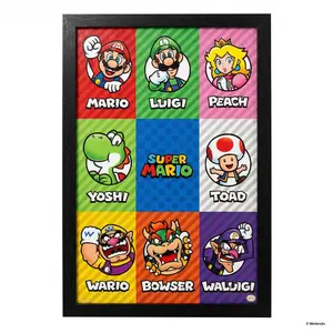 Super Mario™ - Character Grid Gel-Coated Framed Print (11x17)