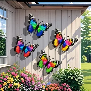 Creative Metal Butterfly Wall Art Decor, Iron Craft Decoration for Garden, Courtyard, Patio, Balcony, Party, Wedding Outdoor Fence