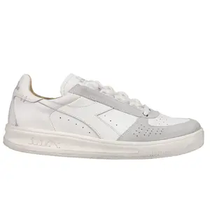 diadora Mens B.Elite H Leather Dirty Perforated Lace Up Sneakers Shoes Casual - Off White