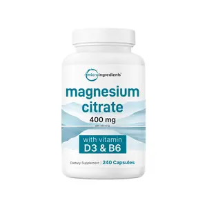 Micro Ingredients Magnesium Citrate with Vitamin D3 & B6, 240 capsules