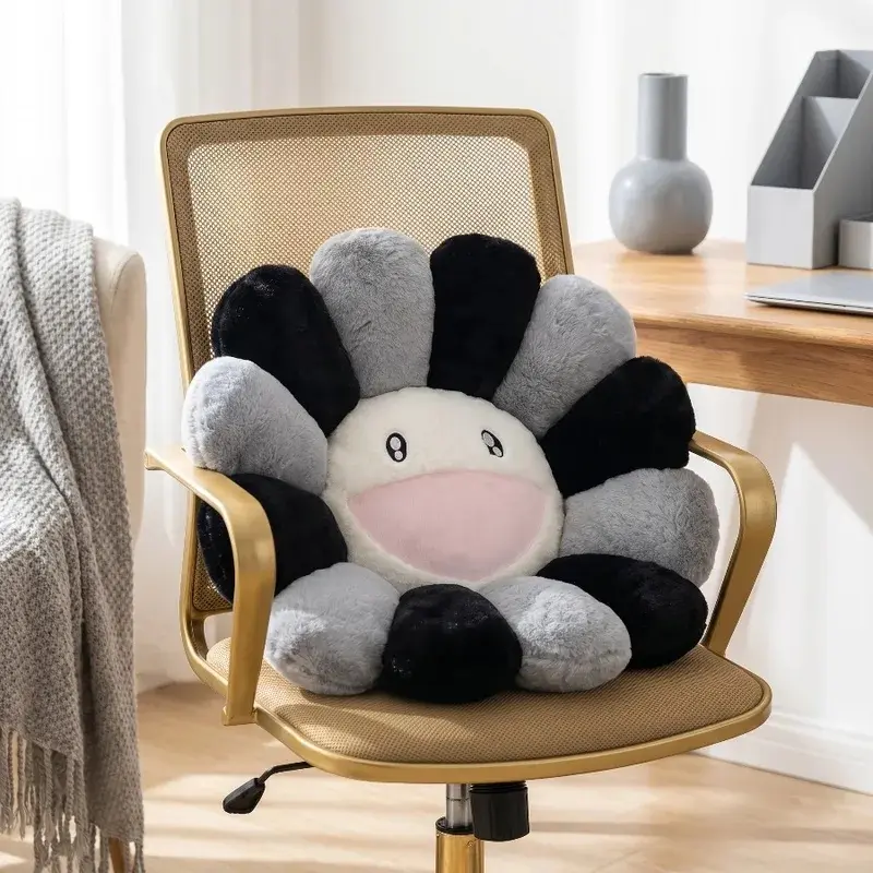 Cute Sunflower Plush Cushion Doll Flower Cute Smiling Rainbow Sunflower Decorative Pillow Plush Toy Office Cushion Gift