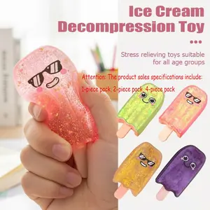 Popsicle Gummy Squishy, Colorful Stress Relief Toy, Decompression Squeeze, Soothing Slow-Rise Sensory Toy for Anxiety Relief, Kids and Teens Relaxation Gift