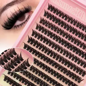 240 Cluster Individual False Eyelashes, DIY Self-Adhesive Lash Extensions, 8-16mm Soft Clusters, Natural Cross Layer Effect