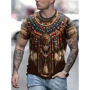 Men's 3D Printed Bead Pattern T-Shirt - Vibrant Colorful Design, Breathable Polyester Fabric, Loose Fit Round Neck Short Sleeve for Summer Travel, Outdoor Sports & Casual Wear - Machine Washable, Everyday Outfit, Durable Fabric, Graphic Tee