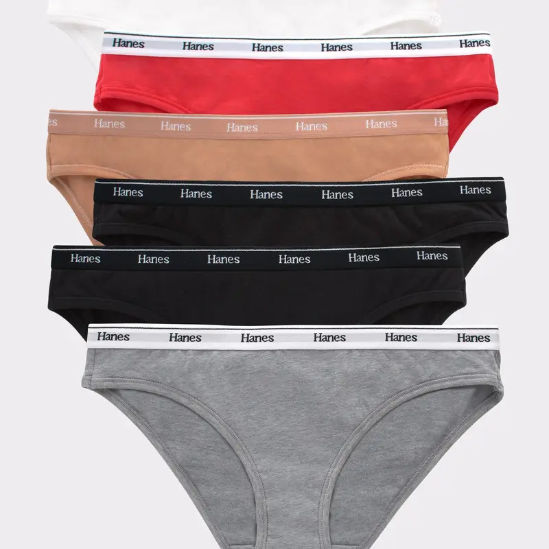 Hanes Originals Women’s Bikini Underwear Breathable Stretch Cotton 6-pack Women's Multi Pack Comfortable Fit Soft Fabric Oc42as