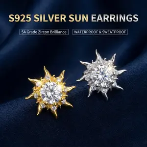 [LUMI59] S925 Sterling Silver Apollo Stud Earrings, VVS1 Clarity & D Color, Jewelry Box Packed Modern Versatile Accessories Fashion Jewelry Perfect Birthday Anniversary Engagement Christmas Gift Ear Studs