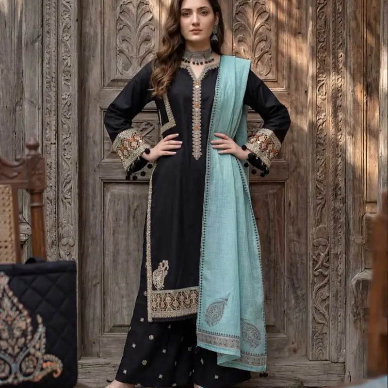 Women's Pakistani Panjabi Outfit, Zahrah Rubab Design, Cotton Fabric Modest Islamic Clothing Set