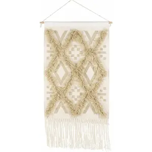 Malay Cream Diamond Fringe Wall Hanging