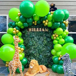 Jungle Themed Balloon Arch Kit, 84/123pcs/set Mixed Color Balloon Set, Latex Balloon for Birthday Party Baby Shower Decoration