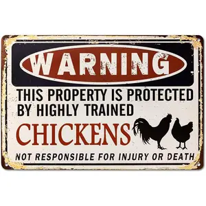 Funny Chicken Coop Warning Sign Outdoor Chicken House Decor Gifts For Chicken Lovers