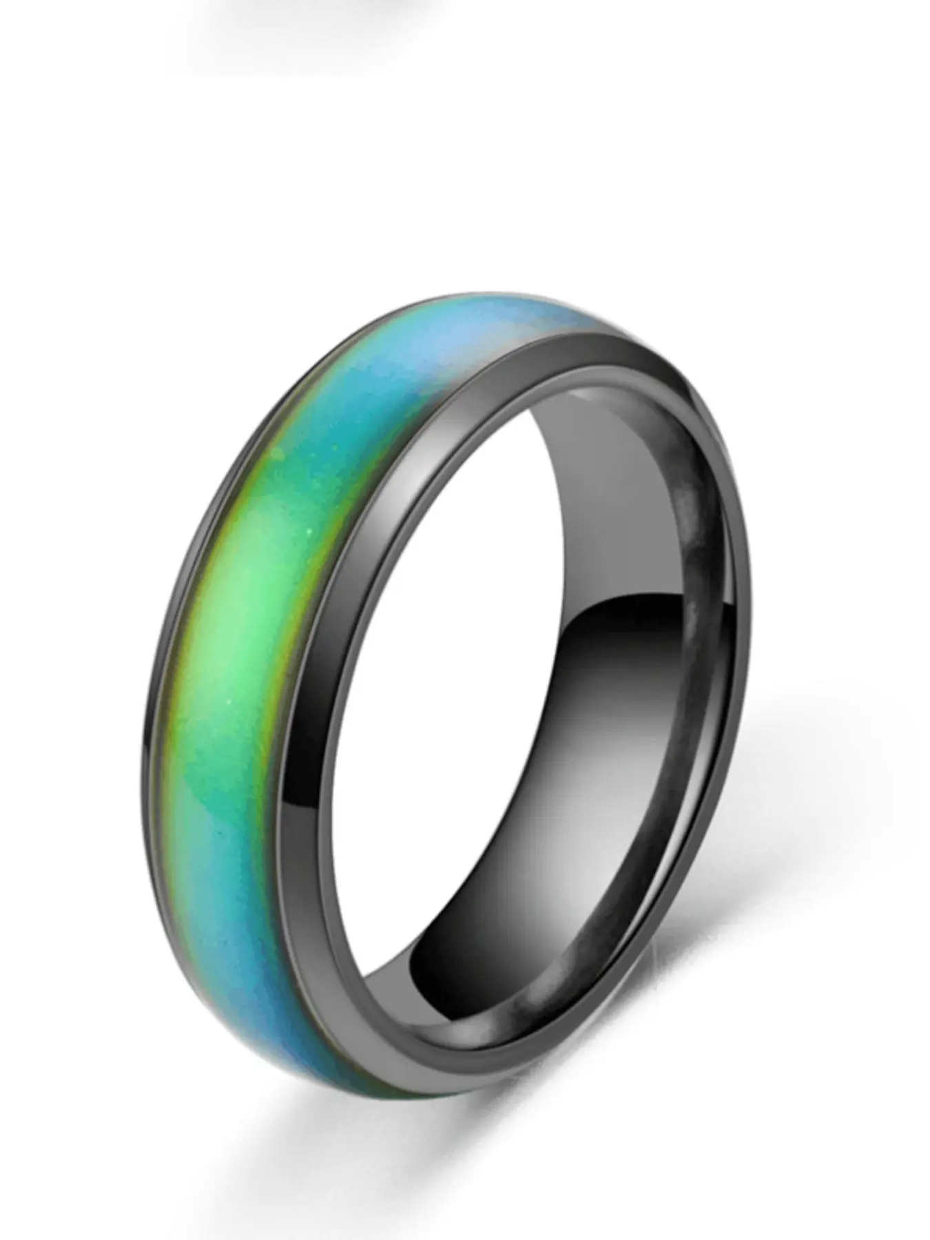 1 piece of men's temperature-sensitive color-changing ring, stainless steel gradient ring, fashionable jewelry temperature-sensing mood ring, men's trendy accessory, daily casual street style party gift, Unisex Novelty, Metal Rings