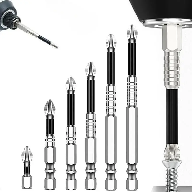 K5 Universal Anti Slip PH2 Impact Screwdriver Bits Set,Impact Anti Slip Screwdriver Bits Set,High Magnetic Screwdriver Bit LifesSpark Drill Bits Tile Drill Bits Set